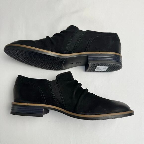 Clarks Collection Camzin Pace Black Nubuck Leather Booties Women's Size 9M - Picture 5 of 11